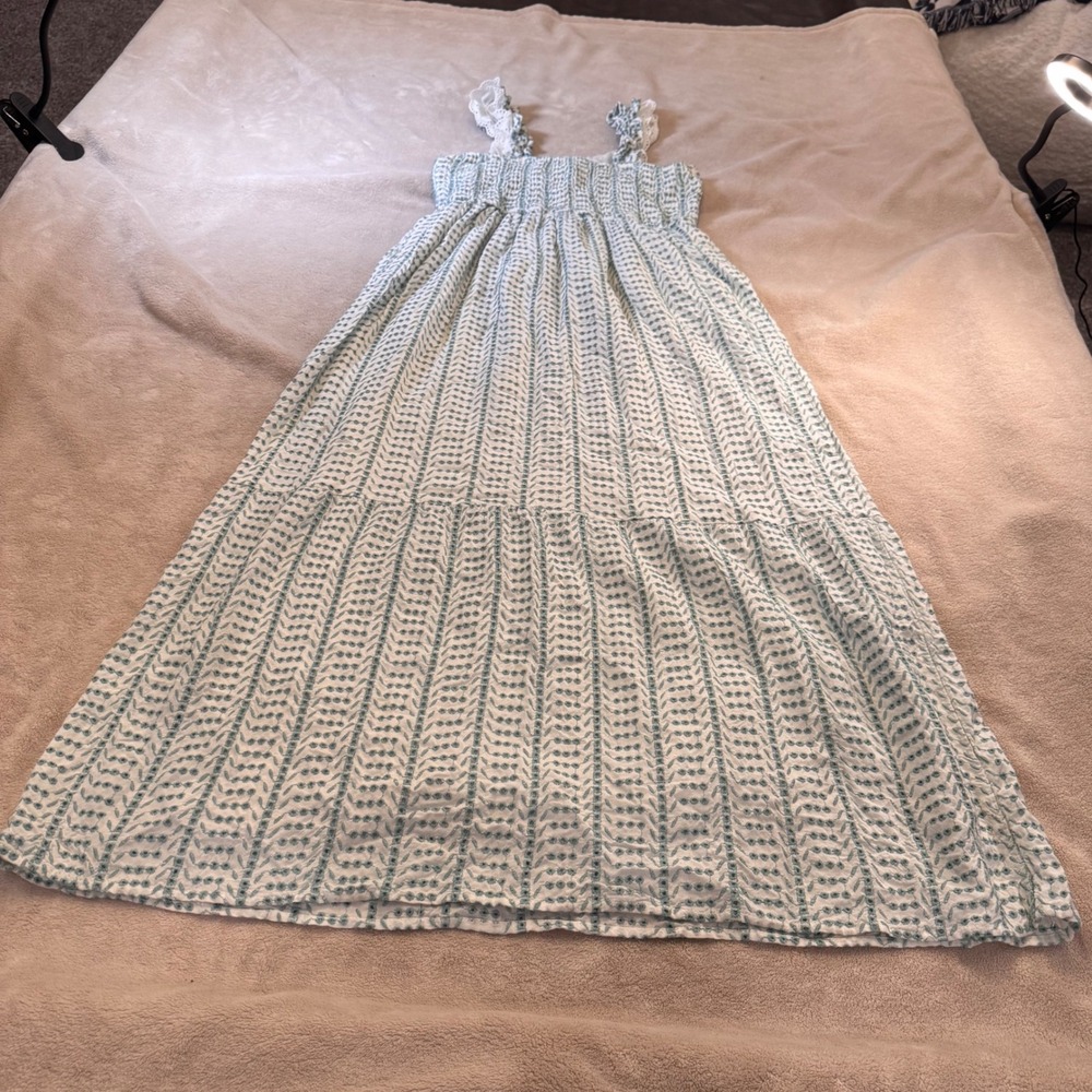 Jessica Simpson Cottagecore Prairie Embroidered Meadow Milkmaid Dress SZ L - Picture 16 of 16
